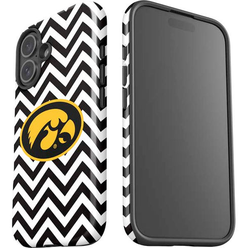 University of Iowa Hawkeyes Chevron Print iPhone 16 Plus Impact Case