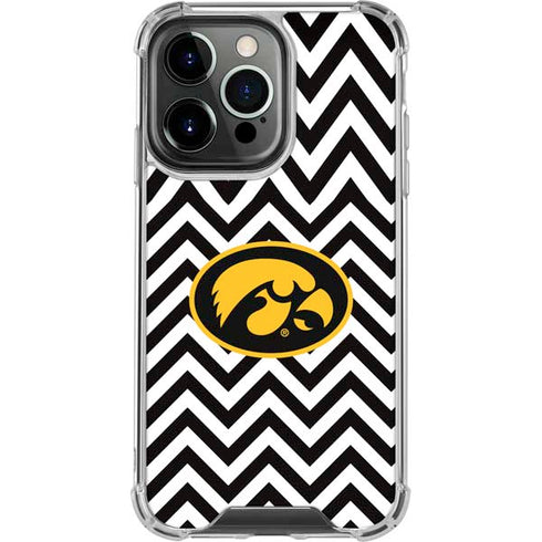 University of Iowa Hawkeyes Chevron Print iPhone 16 Pro Clear Case