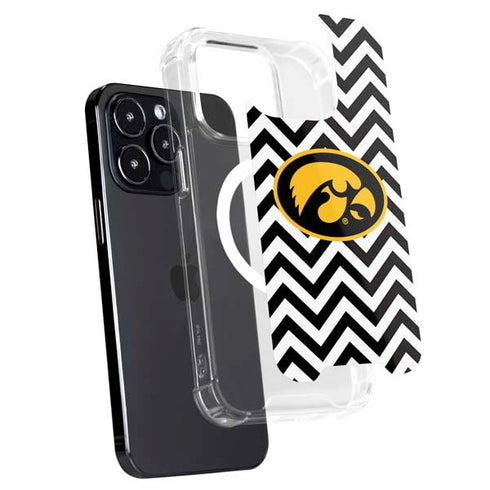 University of Iowa Hawkeyes Chevron Print iPhone 16 Pro MagSafe Case