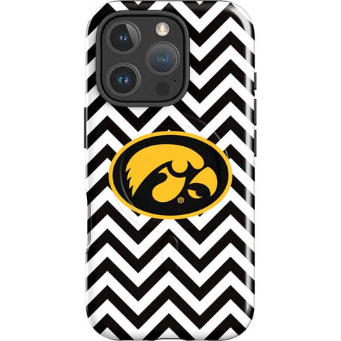University of Iowa Hawkeyes Chevron Print iPhone 16 Pro Magsafe Impact Case
