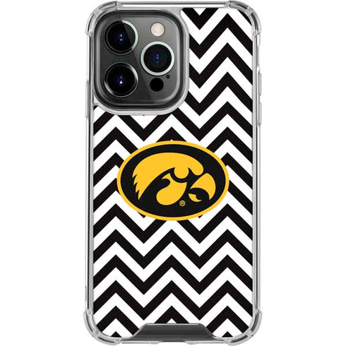 University of Iowa Hawkeyes Chevron Print iPhone 16 Pro Max Clear Case
