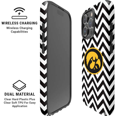 University of Iowa Hawkeyes Chevron Print iPhone 16 Pro Max Magsafe Impact Case