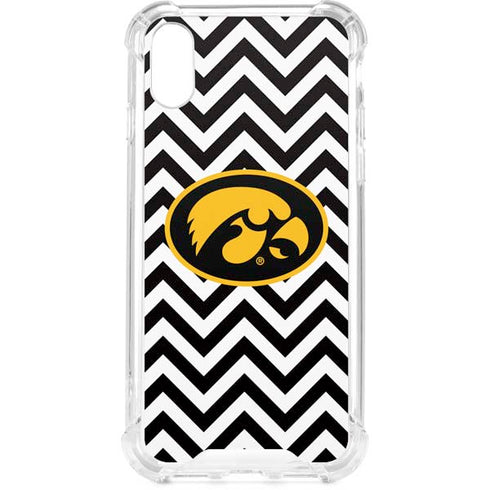 University of Iowa Hawkeyes Chevron Print iPhone XS Clear Case