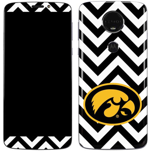 University of Iowa Hawkeyes Chevron Print Moto E5 Plus Skin