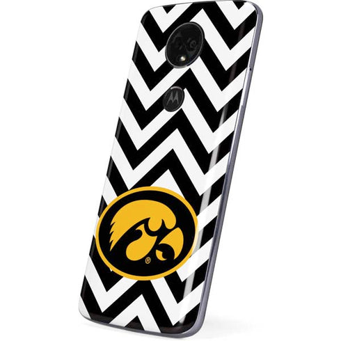 University of Iowa Hawkeyes Chevron Print Moto E5 Plus Skin
