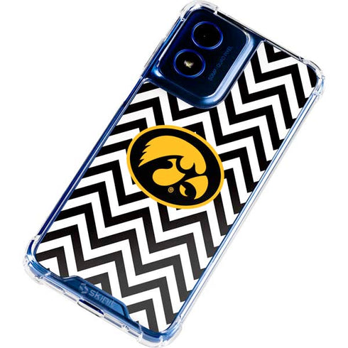University of Iowa Hawkeyes Chevron Print Moto G Play 4G (2024) Clear Case
