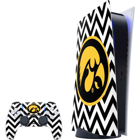University of Iowa Hawkeyes Chevron Print PlayStation PS5 Skins