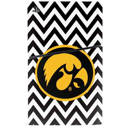 University of Iowa Hawkeyes Chevron Print PS5 Slim Digital Edition Console Skin