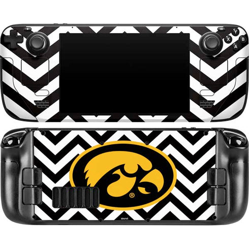 University of Iowa Hawkeyes Chevron Print Steam Deck Handheld Gaming Computer OLED Skin