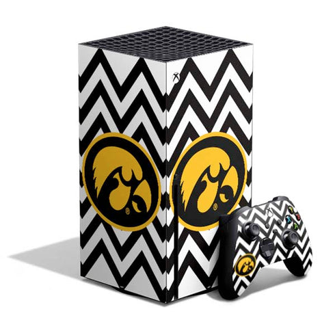 University of Iowa Hawkeyes Chevron Print Xbox Series X Bundle Skin