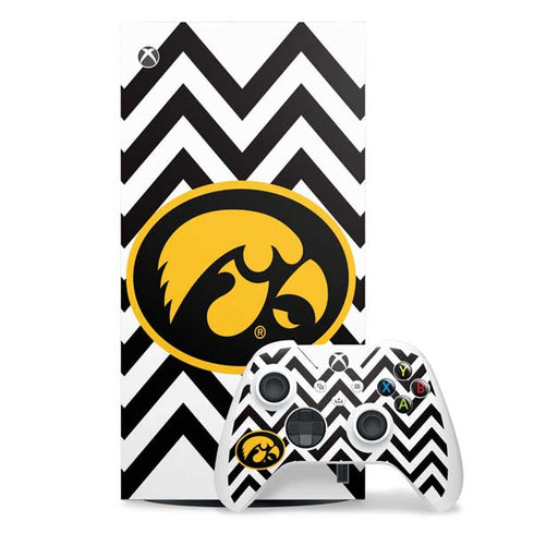 University of Iowa Hawkeyes Chevron Print Xbox Series X Skins