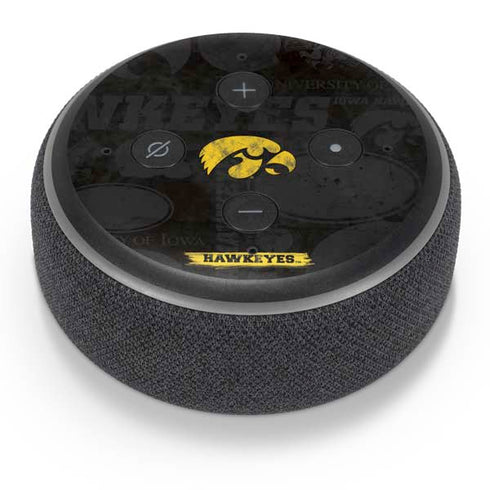 University of Iowa Hawkeyes Distressed Logo Amazon Echo Dot Skin