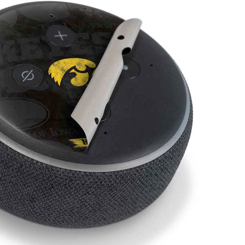 University of Iowa Hawkeyes Distressed Logo Amazon Echo Dot Skin