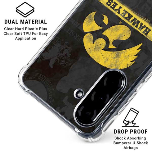 University of Iowa Hawkeyes Distressed Logo Galaxy A36 5G Clear Case