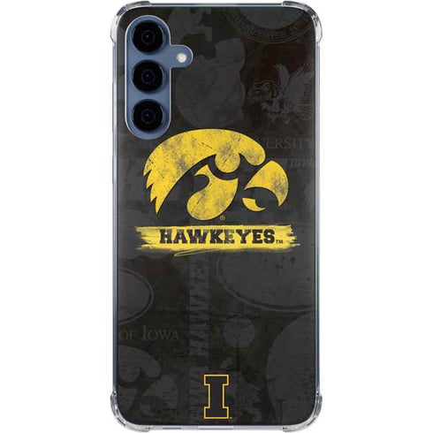 University of Iowa Hawkeyes Distressed Logo Galaxy A55 5G Clear Case