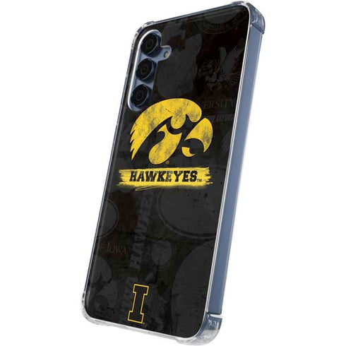 University of Iowa Hawkeyes Distressed Logo Galaxy A55 5G Clear Case