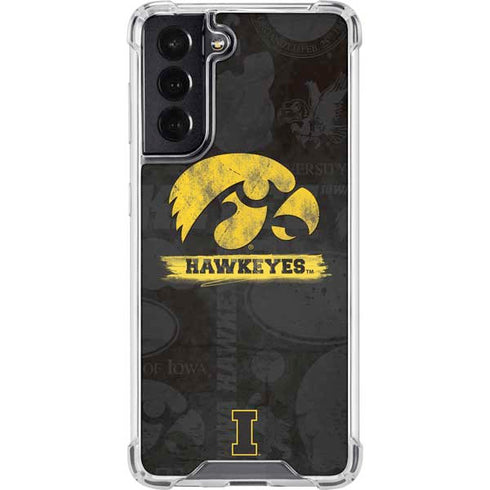 University of Iowa Hawkeyes Distressed Logo Galaxy S22 Clear Case