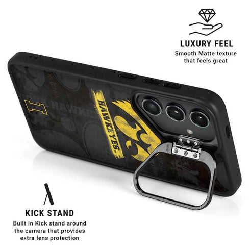 University of Iowa Hawkeyes Distressed Logo Galaxy S25 Kickstand Case