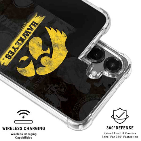 University of Iowa Hawkeyes Distressed Logo Galaxy S26 Clear Case