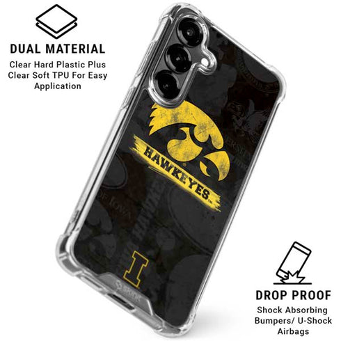 University of Iowa Hawkeyes Distressed Logo Galaxy S26 Clear Case