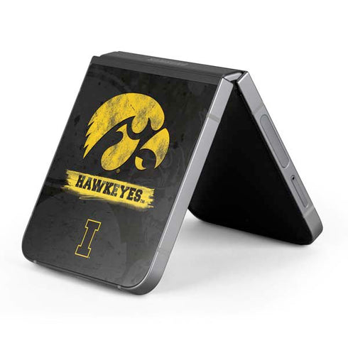 University of Iowa Hawkeyes Distressed Logo Galaxy Z Flip6 Skin