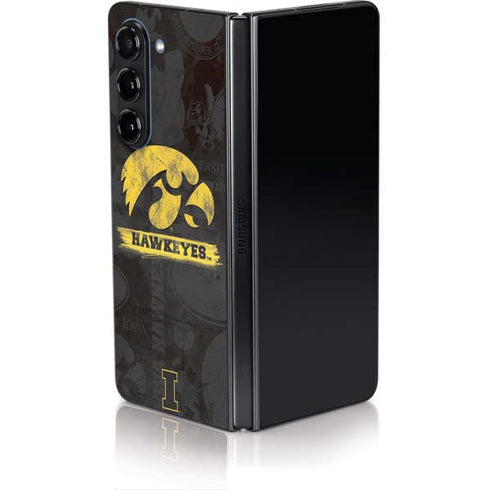 University of Iowa Hawkeyes Distressed Logo Galaxy Z Fold5 5G Skin