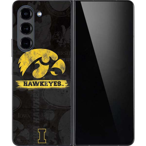 University of Iowa Hawkeyes Distressed Logo Galaxy Z Fold5 5G Skin