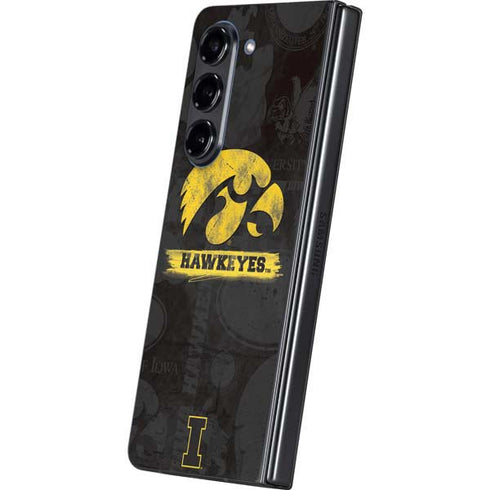 University of Iowa Hawkeyes Distressed Logo Galaxy Z Fold5 5G Skin