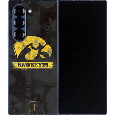 University of Iowa Hawkeyes Distressed Logo Galaxy Z Fold6 Skin
