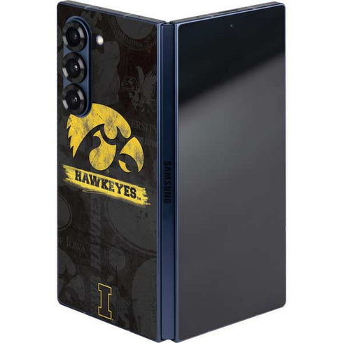 University of Iowa Hawkeyes Distressed Logo Galaxy Z Fold6 Skin