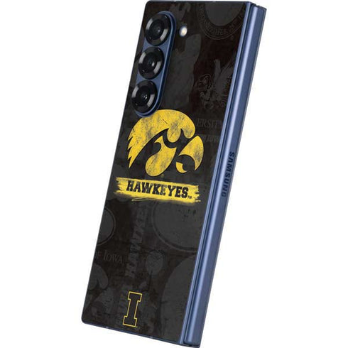 University of Iowa Hawkeyes Distressed Logo Galaxy Z Fold6 Skin
