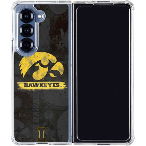 University of Iowa Hawkeyes Distressed Logo Galaxy Z Fold7 Clear Case