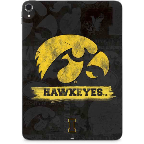 University of Iowa Hawkeyes Distressed Logo Apple iPad Pro Skin