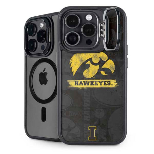University of Iowa Hawkeyes Distressed Logo iPhone 14 Pro Kickstand Case