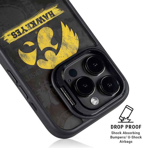 University of Iowa Hawkeyes Distressed Logo iPhone 14 Pro Max Kickstand Case