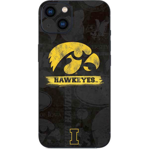University of Iowa Hawkeyes Distressed Logo iPhone 15 Skin