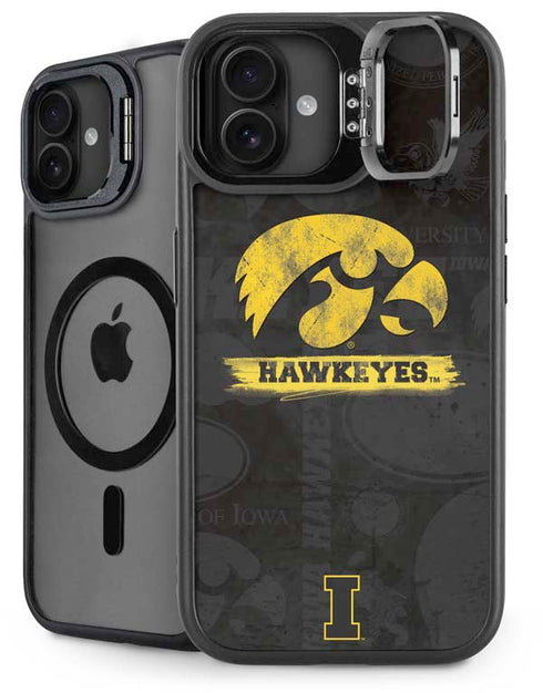 University of Iowa Hawkeyes Distressed Logo iPhone 16 Kickstand Case