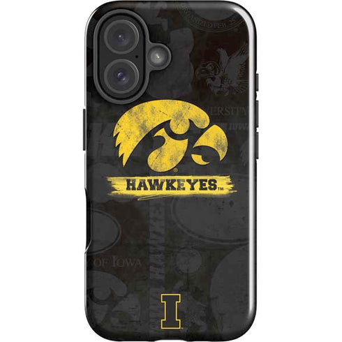 University of Iowa Hawkeyes Distressed Logo iPhone 16 Plus Impact Case