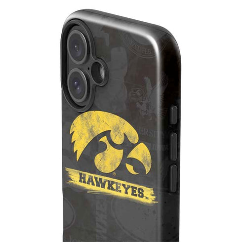 University of Iowa Hawkeyes Distressed Logo iPhone 16 Plus Impact Case