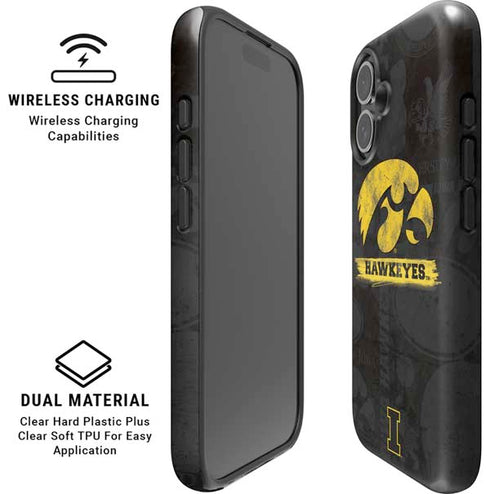 University of Iowa Hawkeyes Distressed Logo iPhone 16 Plus Magsafe Impact Case