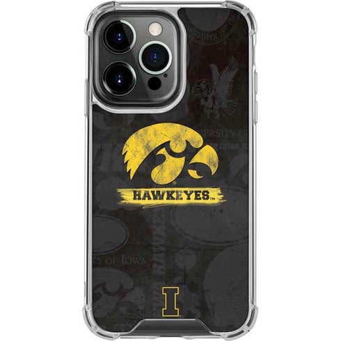 University of Iowa Hawkeyes Distressed Logo iPhone 16 Pro Clear Case