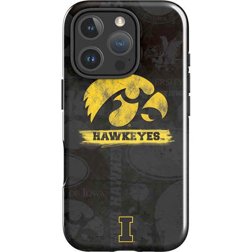 University of Iowa Hawkeyes Distressed Logo iPhone 16 Pro Impact Case