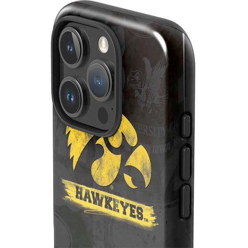 University of Iowa Hawkeyes Distressed Logo iPhone 16 Pro Impact Case