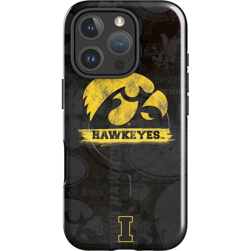 University of Iowa Hawkeyes Distressed Logo iPhone 16 Pro Magsafe Impact Case