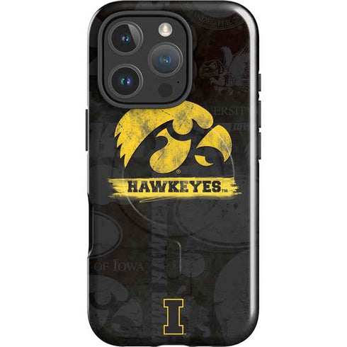 University of Iowa Hawkeyes Distressed Logo iPhone 16 Pro Max Magsafe Impact Case