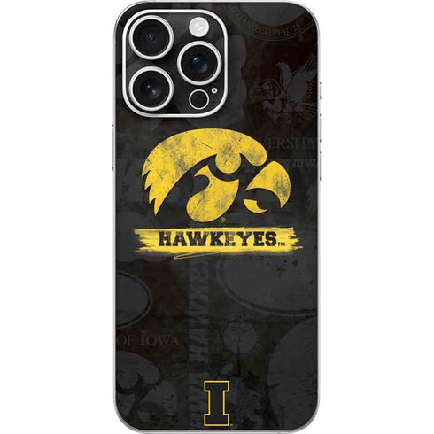 University of Iowa Hawkeyes Distressed Logo iPhone 16 Pro Max Skin