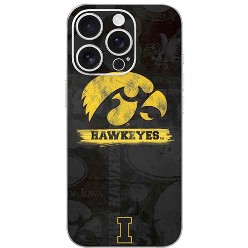 University of Iowa Hawkeyes Distressed Logo iPhone 16 Pro Skin