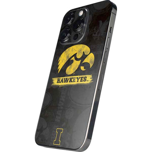 University of Iowa Hawkeyes Distressed Logo iPhone 16 Pro Skin