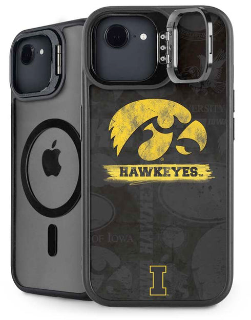 University of Iowa Hawkeyes Distressed Logo iPhone 16e Kickstand Case