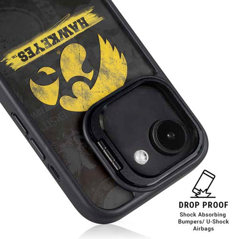 University of Iowa Hawkeyes Distressed Logo iPhone 16e Kickstand Case